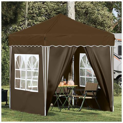 Tenda per feste a pop-up 195 x 195 x 245 cm Tortora - Foto 2