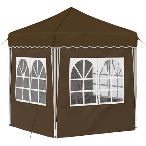 Tenda per feste a pop-up 195 x 195 x 245 cm Tortora - Foto 9