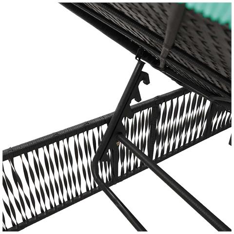 Lettino prendisole con Cuscino in Polyrattan Nero - Foto 9
