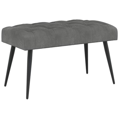 Panchina con bottoni imbottiti Grigio Scuro 80 x 40 x 46 cm - Foto 1