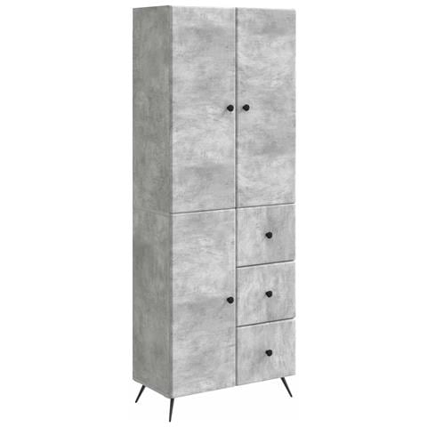 Set di armadi 2 pcs Grigio Cemento Legno ingegnerizzato - Foto 1