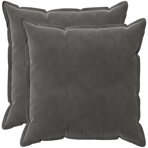 Cuscino con cuscino HOUTEN 2 pz Grigio Scuro Velluto - Foto 1