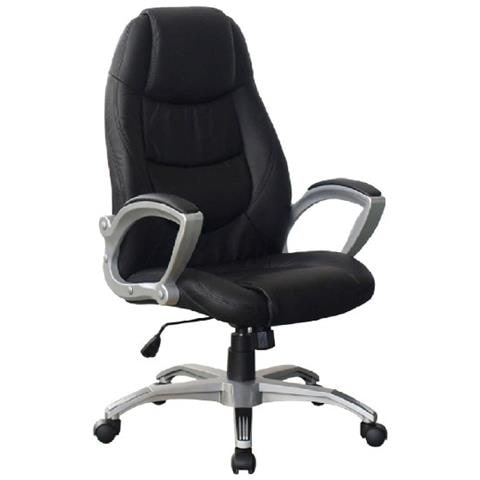 Poltrona Da Ufficio In Ecopelle Nera - Foto 1