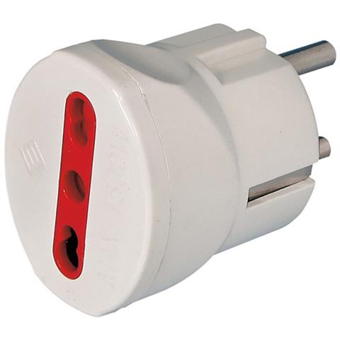 Adattatore spina schuko 16A presa bipasso 10/16A bianco Adattatore spina schuko 16A presa bipasso 10/16A bianco