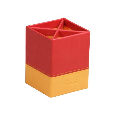 318913C portapenne Finta pelle Rosso, Giallo - Foto 1