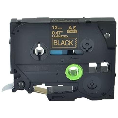 Cassetta Nastro Tz-334 Tze-34 Laminato Compatibile Brother Testo Oro Su Nero 12mmx8mt Tz334 Laminato Alta Qualita' - Foto 1