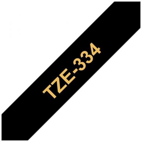 Cassetta Nastro Tz-334 Tze-34 Laminato Compatibile Brother Testo Oro Su Nero 12mmx8mt Tz334 Laminato Alta Qualita' - Foto 2