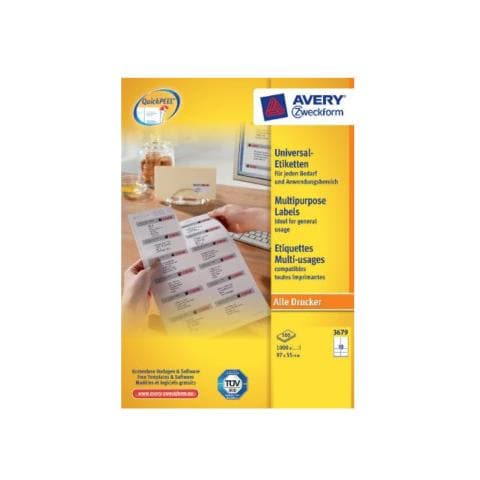 3679, Bianco, Laser / Inkjet, Carta, 97 x 55 mm - Foto 1