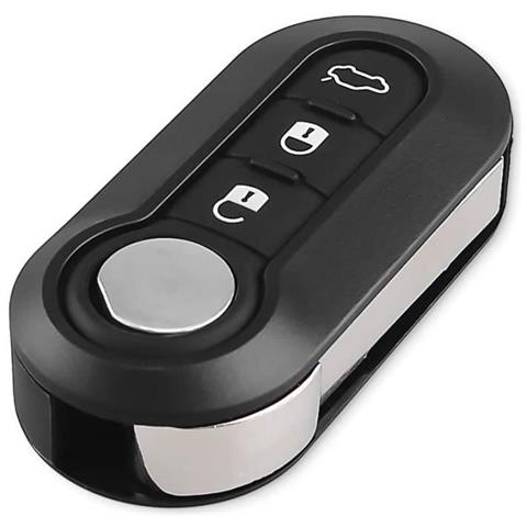 Guscio Chiave Nero Compatibile Per Fiat 500 Panda Punto Bravo - Guscio Chiave Telecomando 3 Pulsanti Blade Modello Sip22 Nero - Foto 1