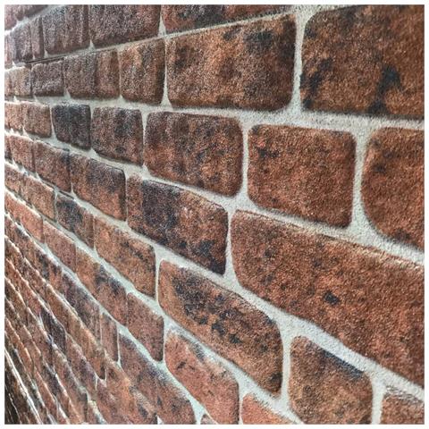 Pannelli Murali 3d Con Mattoni Marrone Scuro 10 Pz In Eps - Foto 2