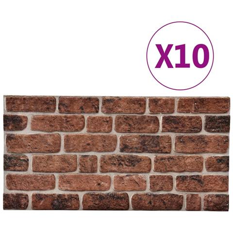 Pannelli Murali 3d Con Mattoni Marrone Scuro 10 Pz In Eps - Foto 1