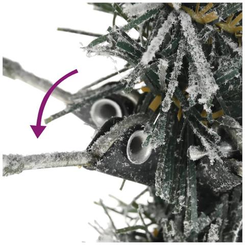 Albero Natale Artificiale Sottile Neve Floccata 180cm Pvc E Pe - Foto 2