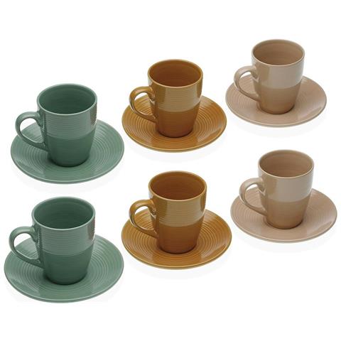 Set Di 6 Tazze Da Tè Con Piatto Ceramica - Foto 1