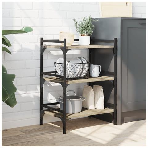 Carrello Cucina Rovere Sonoma 50x35x75,5 Cm Legno Multistrato - Foto 3