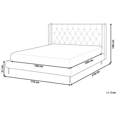 Letto Velluto Forbach 160 X 200 Cm Grigio - Foto 8