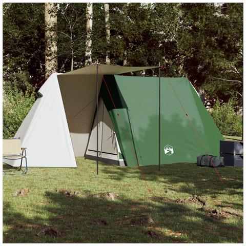Tenda da Campeggio per 3 Persone Verde Impermeabile - Foto 10