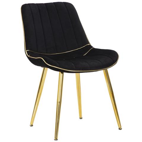 Sedia Paris Nera/gold Set 2 Pz Cm 51x59x79 - Foto 1