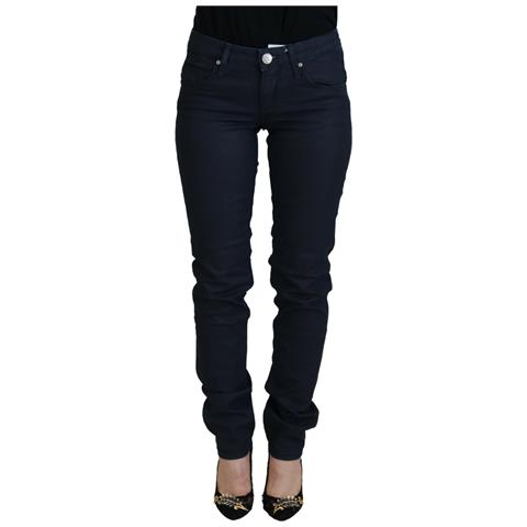 Jeans Casual Denim Da Donna Slim Fit Vita Bassa Cotone Blu - W26 - Foto 1