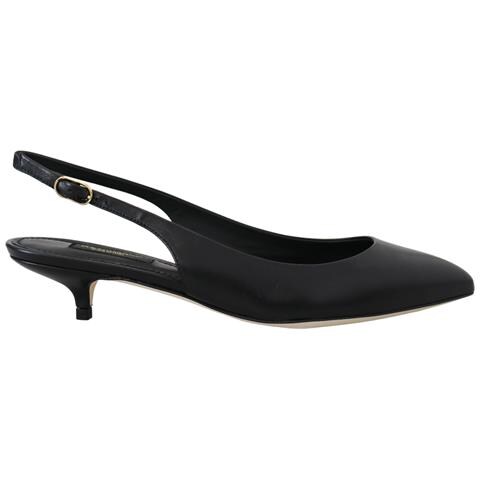 Scarpe Dã©colletã© Con Tacco In Pelle Nera - Eu35/us4.5 - Foto 1