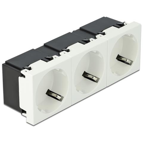 Easy 45 Presa di alimentazione con messa a terra a 3 vie con disposizione a 45° 45 x 45 mm - Foto 1