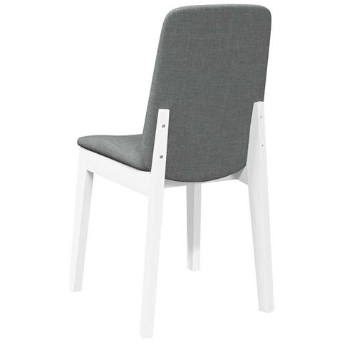 Sedie da Pranzo con Cuscini 2 pz Bianco Legno Massello di Hevea - Foto 10