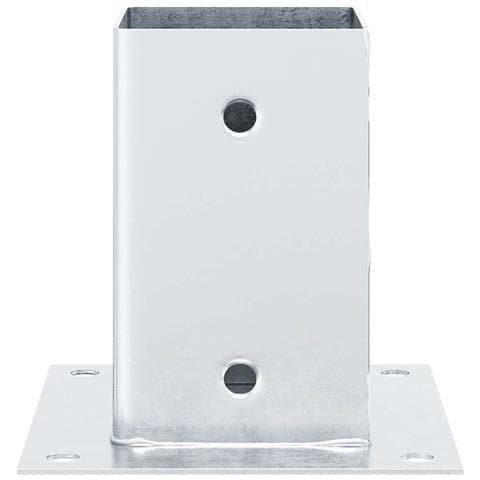 Basi per Pali Quadrate 4 pz Argento 81x81 mm in Acciaio Zincato - Foto 2