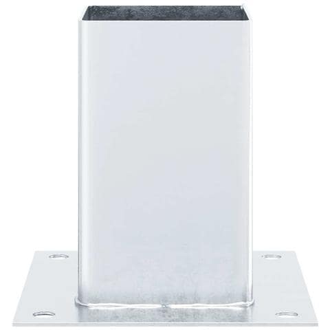 Basi per Pali Quadrate 4 pz Argento 81x81 mm in Acciaio Zincato - Foto 9