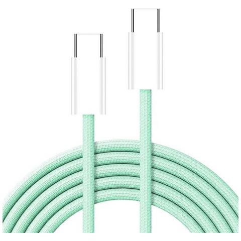 Cavo Dati E Ricarica Pd60w 3a C263 Usb-c To Usb-c Fast Charge 60w 1,5m Green Per Smartphone Tablet - Foto 3