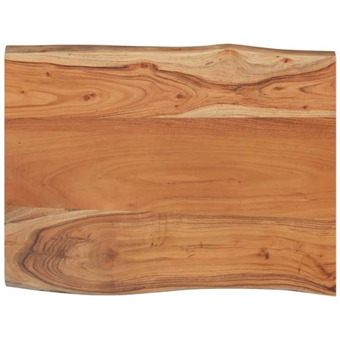 Piano Tavolo 50x40x2,5 Cm Rettangolare Legno Acacia Bordi Vivi - Foto 3