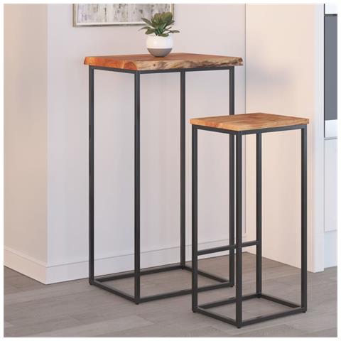 Piano Tavolo 50x40x2,5 Cm Rettangolare Legno Acacia Bordi Vivi - Foto 1