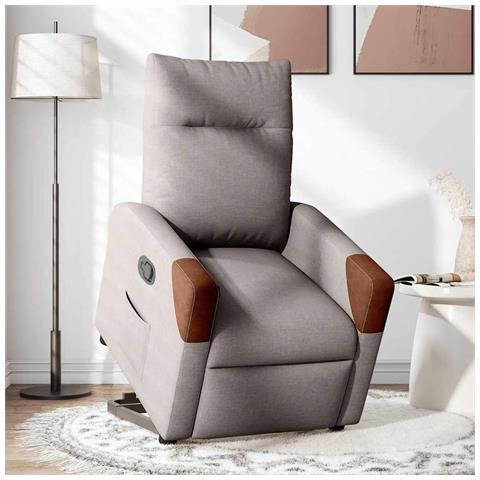 Poltrona Alzapersona Reclinabile Tortora In Tessuto - Foto 2