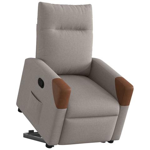 Poltrona Alzapersona Reclinabile Tortora In Tessuto - Foto 3