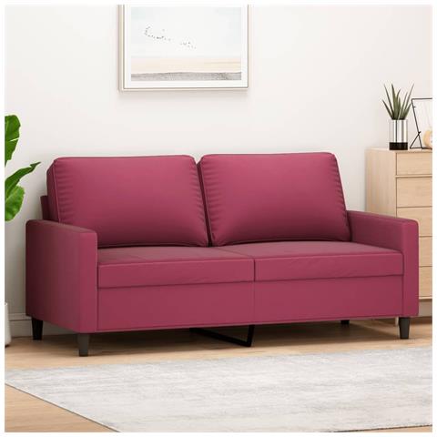 Lusso Casadino -  Divano A 2 Posti Rosso Vino 140 Cm In Velluto - Foto 7