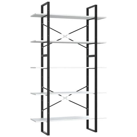 Lusso Casadino - Libreria A 5 Ripiani Bianca 100x30x175 Cm In Legno Multistrato - Foto 1