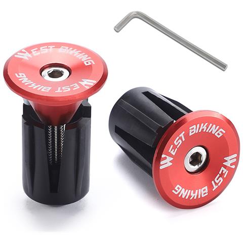 Tappi Terminali Per Manubrio Bici In Lega Di Alluminio Con Chiave Inglese Red - Foto 2