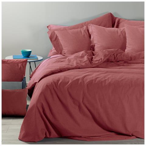 Sacco Copripiumino Con Federe Vintage In Cotone Colore Bordeaux Misura Piazza E Mezza - Foto 1