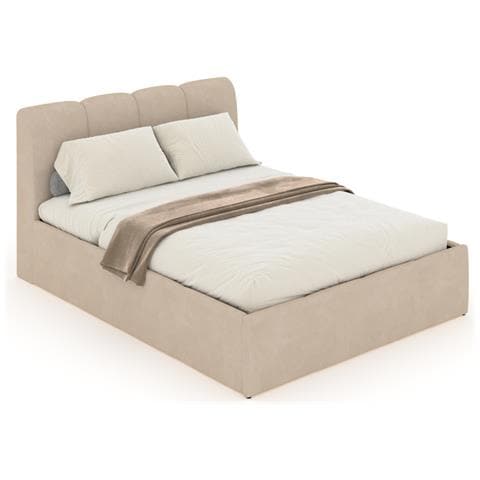 Baltimore Baule Letto Cloud 140x190cm Velluto Beige - Foto 5
