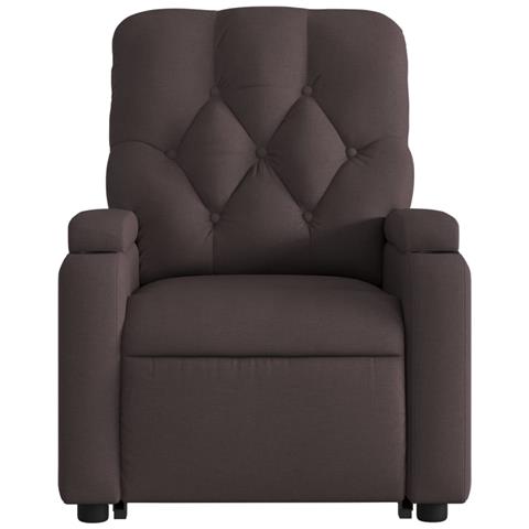 Poltrona Alzapersona Reclinabile Marrone Scuro in Tessuto - Foto 9