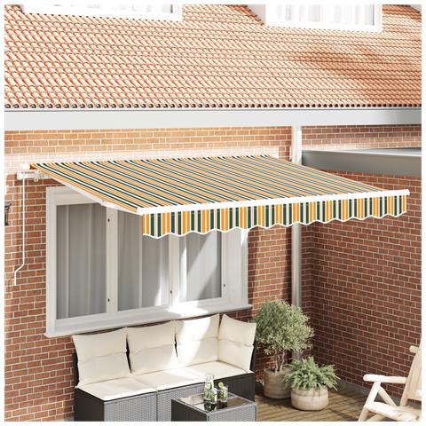 Tessuto di Ricambio per Tende da Sole per Struttura 3.5x2.5 m Verde e Giallo - Foto 2