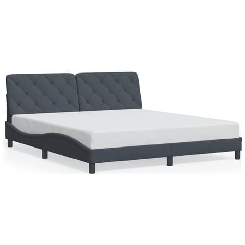 Giroletto senza Materasso Grigio Scuro 180x200 cm Velluto - Foto 1