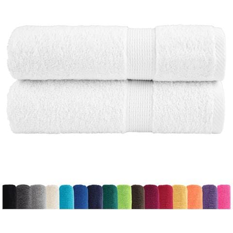 Asciugamani Premium SOLUND 2 pz Bianchi 50x100 cm 600gsm - Foto 2