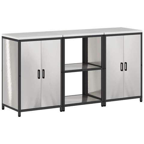 Set di Stoccaggio per Cucina 3 pcs Argento 180 x 50 x 92 cm - Foto 1