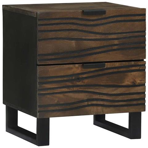 Armadio da Notte Noce 40 x 33 x 46 cm legno massello di mango - Foto 1
