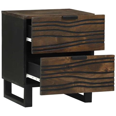 Armadio da Notte Noce 40 x 33 x 46 cm legno massello di mango - Foto 2