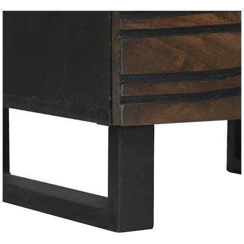 Armadio da Notte Noce 40 x 33 x 46 cm legno massello di mango - Foto 9