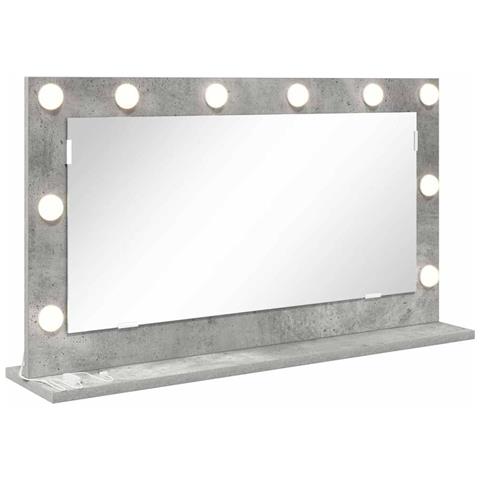 Specchio da Vanità con specchio Grigio cemento 80 x 45 x 18 cm - Foto 1