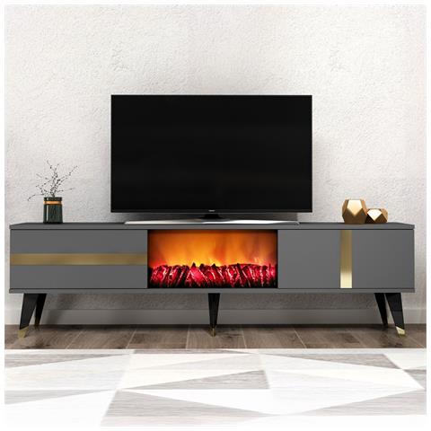 Suny Mobile Tv Con Camino Led 150 Cm Grigio Antracite - Foto 1