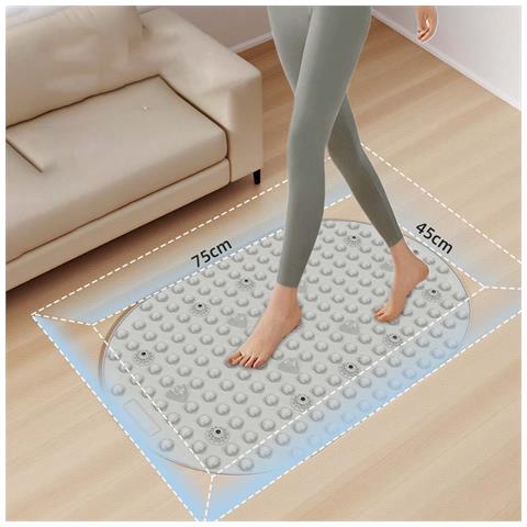 Tappetino Massaggiante Per Piedi Con Punte Solide - Cuscinetto Per Agopressione In Silicone Per Impastamento Profondo Blue - Foto 3