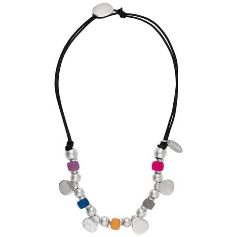 Collana Nera, Placcata Argento, Multicolore - Foto 1