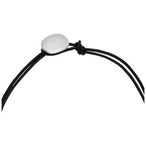 Collana Nera, Placcata Argento, Multicolore - Foto 2